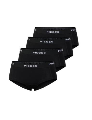 Pclogo Lady 4 Pack Solid Noos Bc Hipstertrosa Underkläder Black Pieces