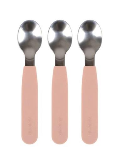 Silic Spoons 3-Pack - Peach Home Meal Time Cutlery Pink Filibabba