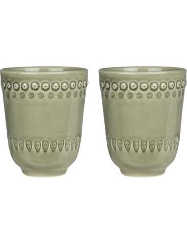 Daisy Mug 2-Pack Home Tableware Cups & Mugs Tea Cups Khaki Green Potte...