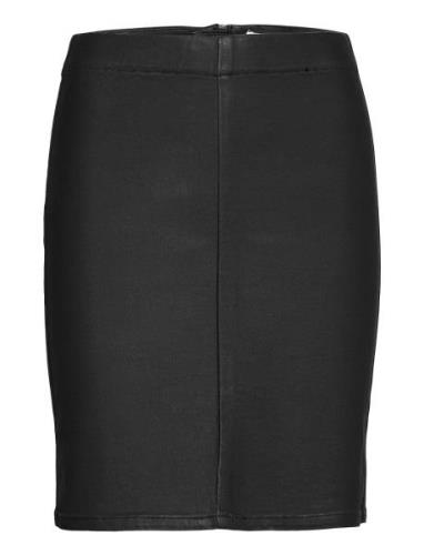 Objbelle Mw Supercoated Skirt Knälång Kjol Black Object