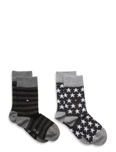 Th Kids Sock 2P Stars And Stripes Sockor Strumpor Black Tommy Hilfiger