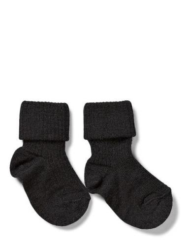 Wool Rib Baby Socks Socks & Tights Baby Socks Black Mp Denmark