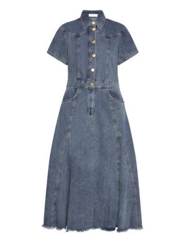 Denim Dress Knälång Klänning Blue Coster Copenhagen