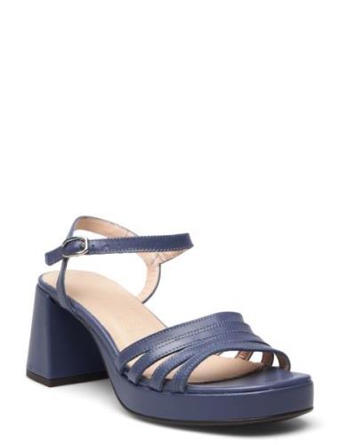 Zaida Sandal Med Klack Navy Wonders