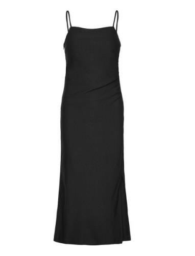 Yasatlanta Sl Midi Dress S. Knälång Klänning Black YAS