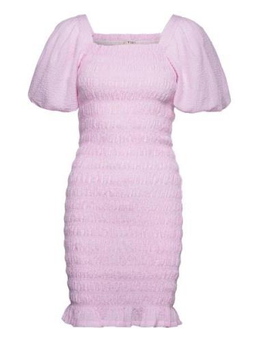 Rikko Stripe Dress Knälång Klänning Pink A-View
