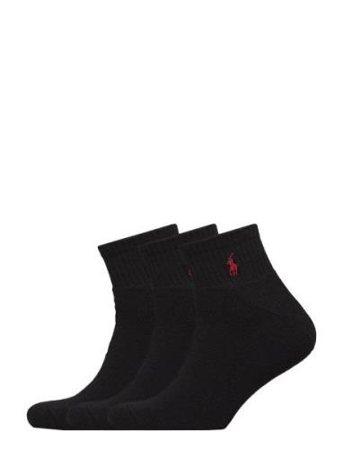 Quarter Sock 3-Pack Ankelstrumpor Korta Strumpor Black Polo Ralph Laur...