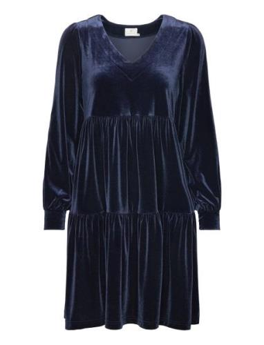 Kaursula Dress Knälång Klänning Navy Kaffe