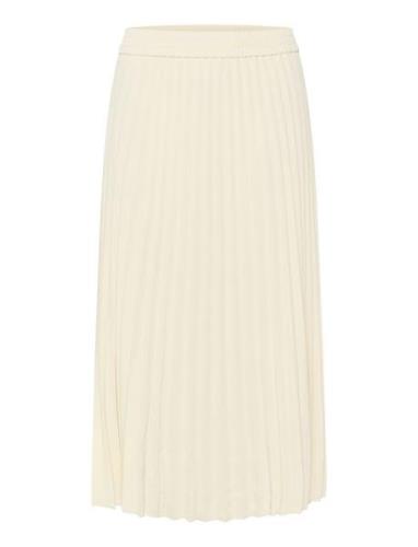 Kaleandra Skirt Knälång Kjol Beige Kaffe