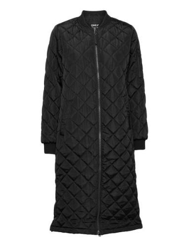 Onljessica Quilted Coat X-Long Otw Kviltad Jacka Black ONLY