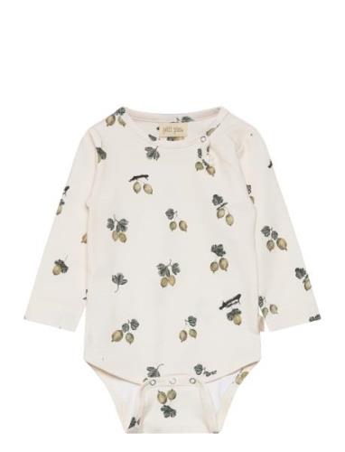 Body L/S Printed Bodies Long-sleeved White Petit Piao