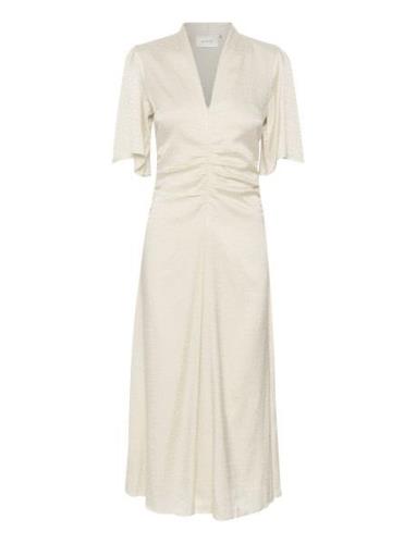 Brinagz Midi Ss Dress Knälång Klänning Cream Gestuz