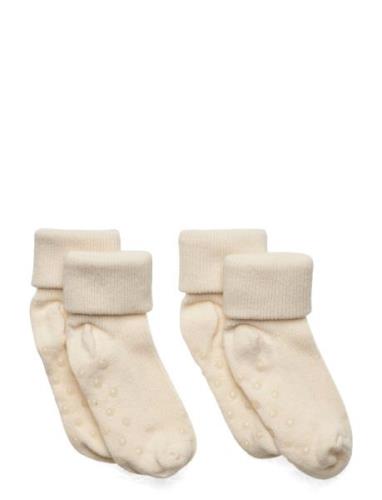 Baby Rib Sock W. Abs Sockor Strumpor Cream Minymo