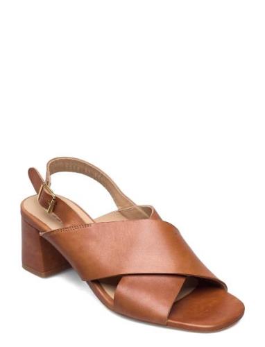 Sandals - Block Heels Sandal Med Klack Brown ANGULUS