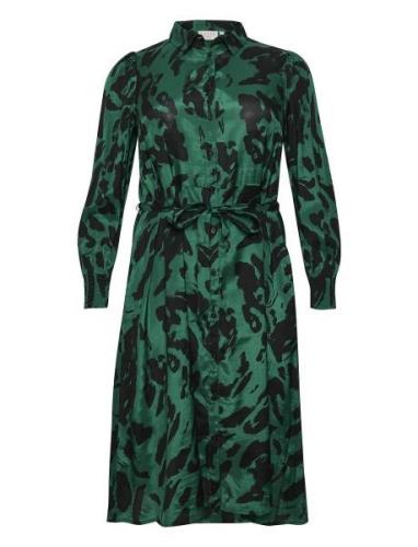 Kcpolla Oline Dress Knälång Klänning Green Kaffe Curve