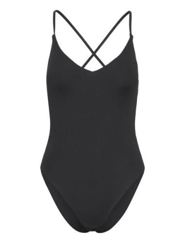 Swimsuit Naila Rib Baddräkt Badkläder Black Lindex