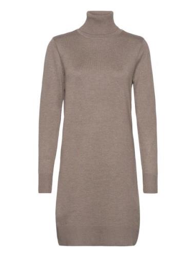 U6801, Milasz Rollneck Dress Knälång Klänning Beige Saint Tropez