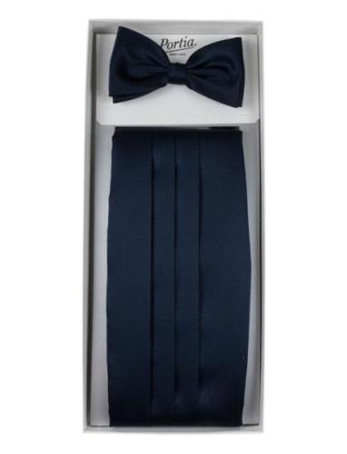 Polyester Cummerbund Set Fluga Navy Portia 1924