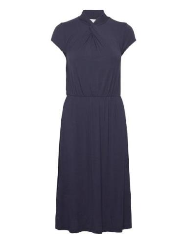 Dress Knälång Klänning Navy Rosemunde