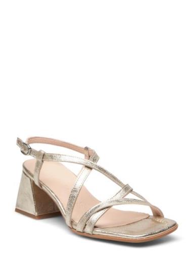 Sofia Sandal Med Klack Gold Wonders