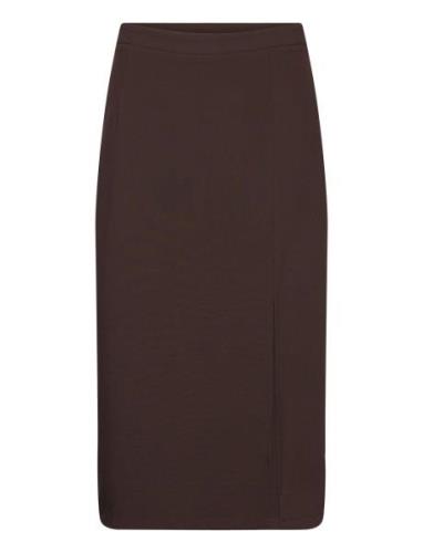 Annali Midi Skirt Knälång Kjol Brown A-View