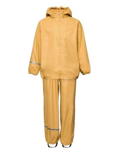 Basic Rainwear Set -Recycle Pu Outerwear Rainwear Rainwear Sets Yellow...