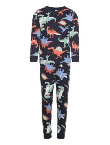 Pajama Aop Cars Dino Aop Pyjamas Set Navy Lindex