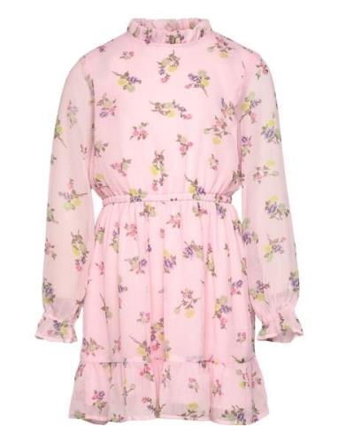 Kids Only Kogmalina L/S Dress Ptm Rosa