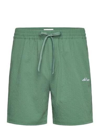 Stan Seersucker Swim Shorts 2.0 Badshorts Green Les Deux