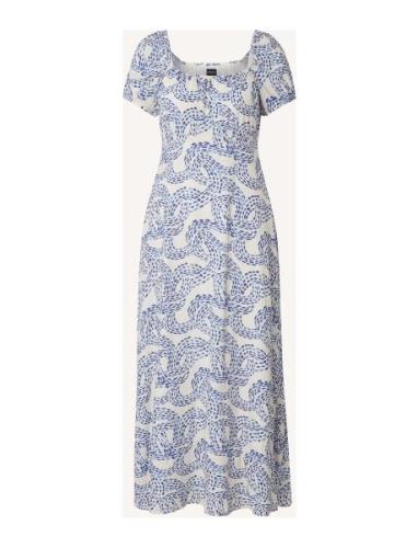 Abigail Dot Print Dress Maxiklänning Festklänning Blue Lexington Cloth...