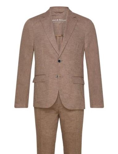 Bs Pollino Classic Fit Suit Set Kostym Brown Bruun & Stengade