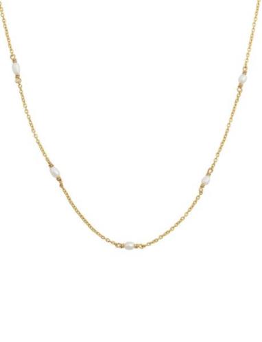 Treasure Multi Pearl Necklace Gold Accessories Jewellery Necklaces Cha...