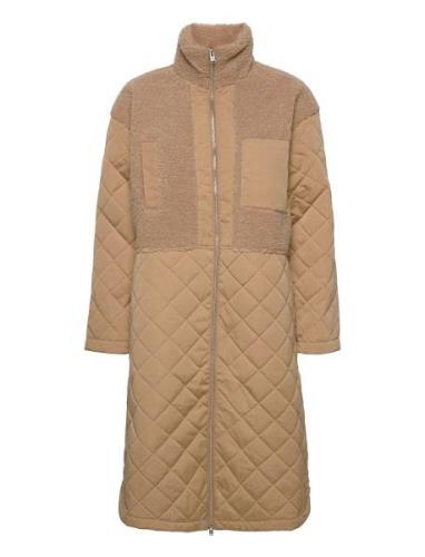 Slfmolly Coat Kviltad Jacka Brown Selected Femme