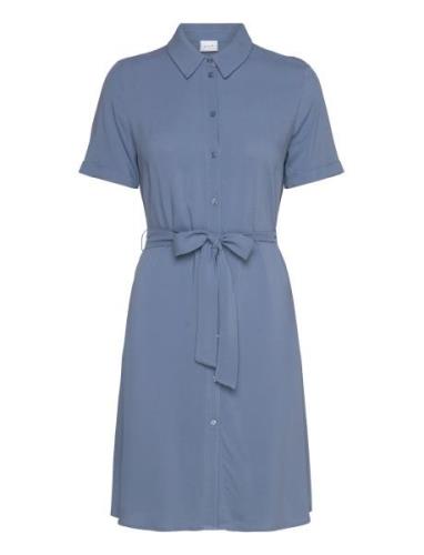 Vipaya S/S Shirt Dress/Su - Noos Kort Klänning Blue Vila