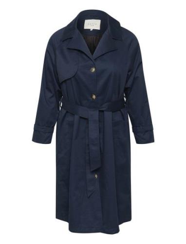 Kcelisa Trenchcoat Trench Coat Rock Navy Kaffe Curve