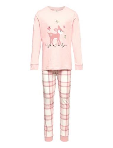 Pajama Placment Check Pyjamas Set Pink Lindex