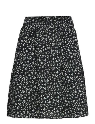 Opal Seersucker Skirt Knälång Kjol Black NORR