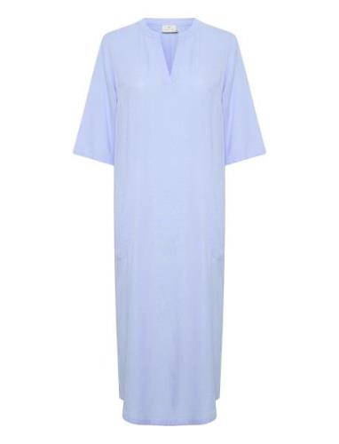 Kamilia Kaftan Dress Knälång Klänning Blue Kaffe