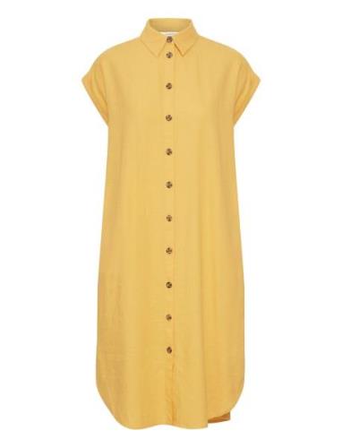 Byfalakka Ss Shirt Dress - Knälång Klänning Yellow B.young