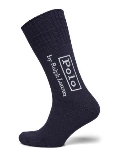 Logo Cotton-Blend Crew Socks Underwear Socks Regular Socks Navy Polo R...