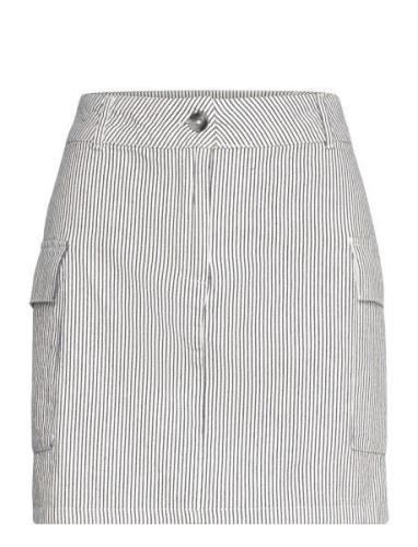 Striped Skirt Kort Kjol White Gina Tricot