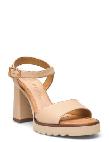 Sadaki_Gra Sandal Med Klack Beige UNISA