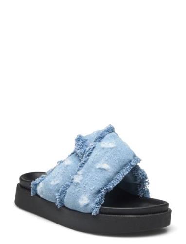 Soft Crossed Jeans Platta Sandaler Blue Inuikii