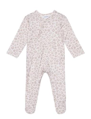 Baby Print Full Bodysuit Långärmad Bodysuit Grey Gugguu