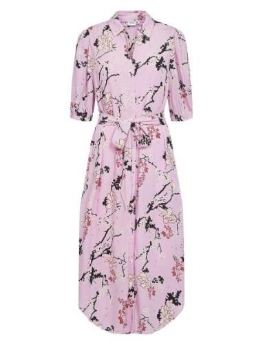 Nucatalin Shirtdress Knälång Klänning Pink Nümph