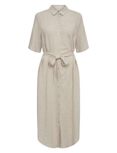 Nusussi Dress Knälång Klänning Beige Nümph