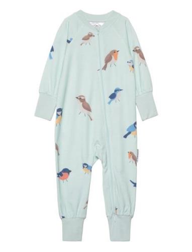 Bamboo Two Way Zip Pyjamas Pyjamas Sie Jumpsuit Green Geggamoja