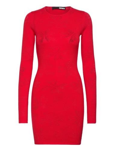 Pointelle Knit Mini Dress Kort Klänning Red ROTATE Birger Christensen