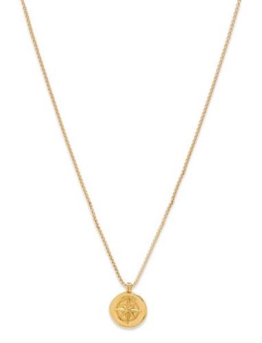 Compass Necklace Halsband Smycken Gold Samie