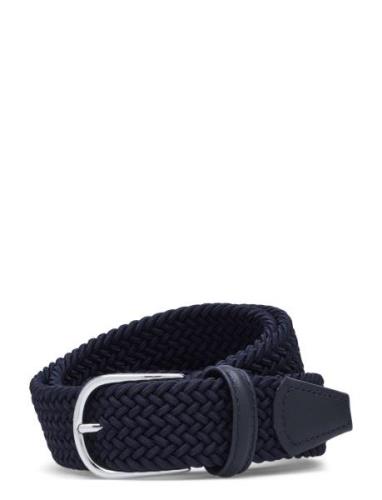 Classic Brown Elastic Woven Belt Accessories Belts Braided Belt Navy A...